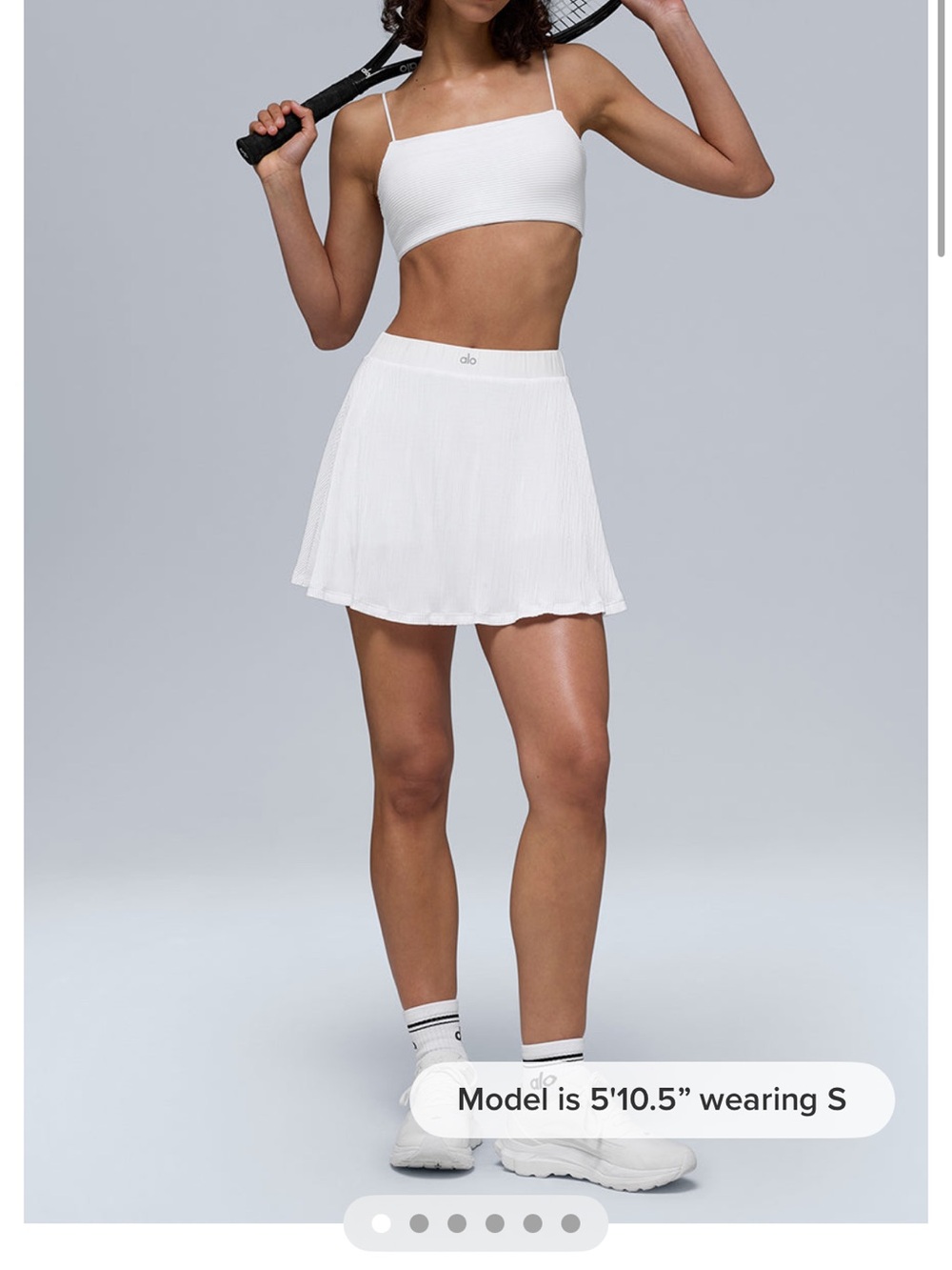 ALO Yoga White Pleated Tennis Mini Skirt